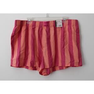 Joyspun Womens Woven Pajama Boxer Shorts Magenta Blast Multisize NWT